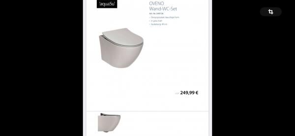 Aqua Su Oveno Wand WC Set inklusive WC Sitz !!!!!!!!!