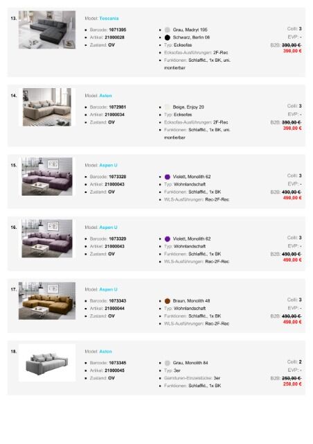 Posten Möbel Sofas, Ecksofa, Wohnlandschaft alle Modelle mit Funktionen