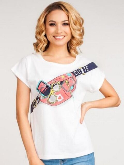 Damen Baumwolle T-shirt mit Print - diverse Modelle mit verschiedenen Größen und Farben