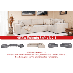 NIZZA Elementsofa, unterschiedlich kombinierbar als Ecksofa, Sofa Garnitur
