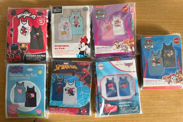 Kinder Lizenz Hemdchen / Unterhemd 2er Pack 