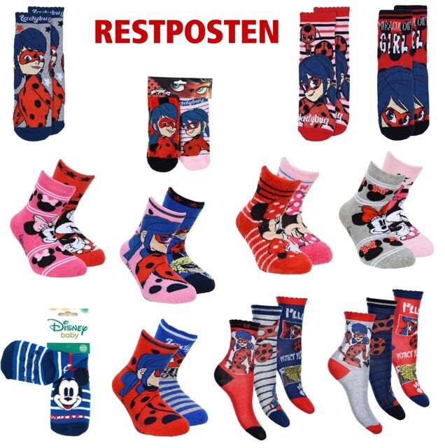 Restposten 2er, 3er Kinder-Socken Mix Lizenzware 1A-Ware OVP
