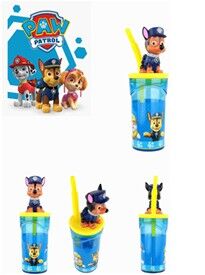 Paw Patrol Trinkbecher mit 3D-Figur & Strohhalm