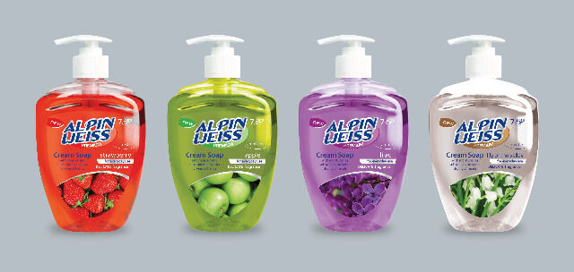 Alpinweiss Flüssigseife, Liquid Soap, Strawberry, Liliac, Apple, Lily of the valley 500ml