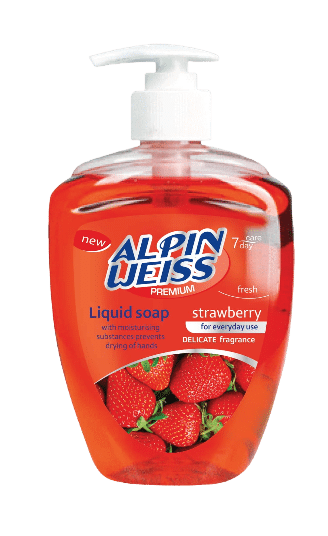 Alpinweiss Flüssigseife, Liquid Soap, Strawberry, Liliac, Apple, Lily of the valley 500ml