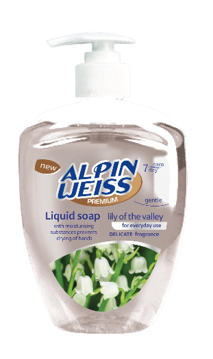 Alpinweiss Flüssigseife, Liquid Soap, Strawberry, Liliac, Apple, Lily of the valley 500ml