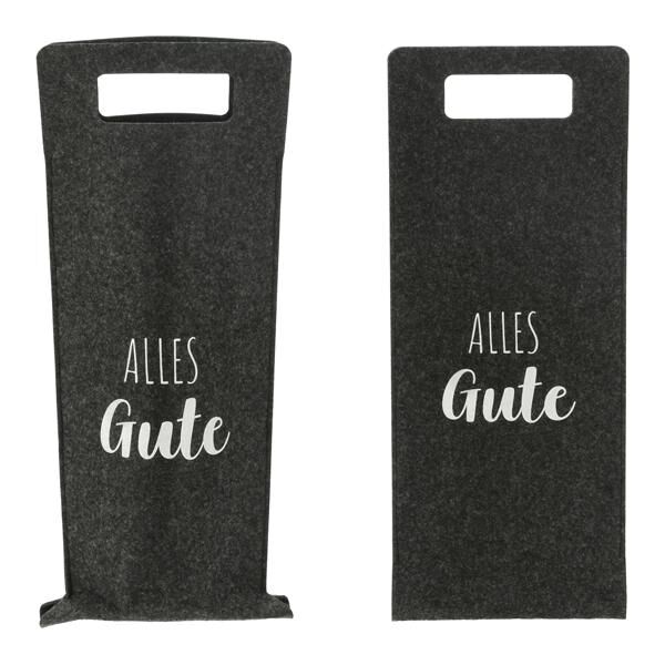 Flaschentasche Filz Alles Gute