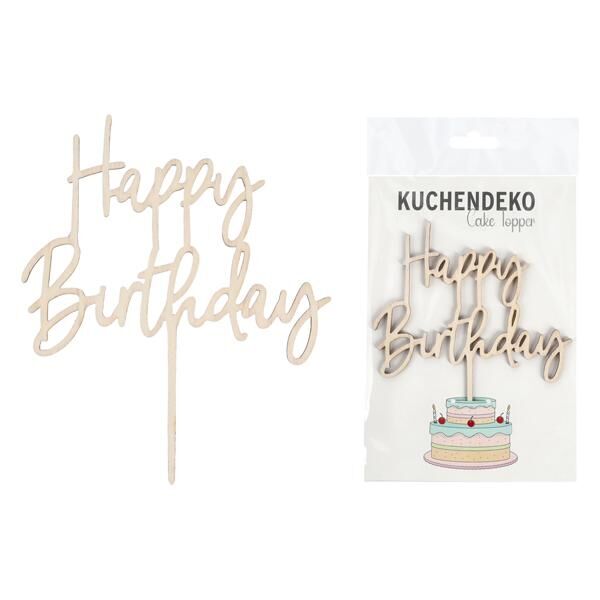 Kuchendeko, Cake Topper, Happy Birthday, ca.16cmH