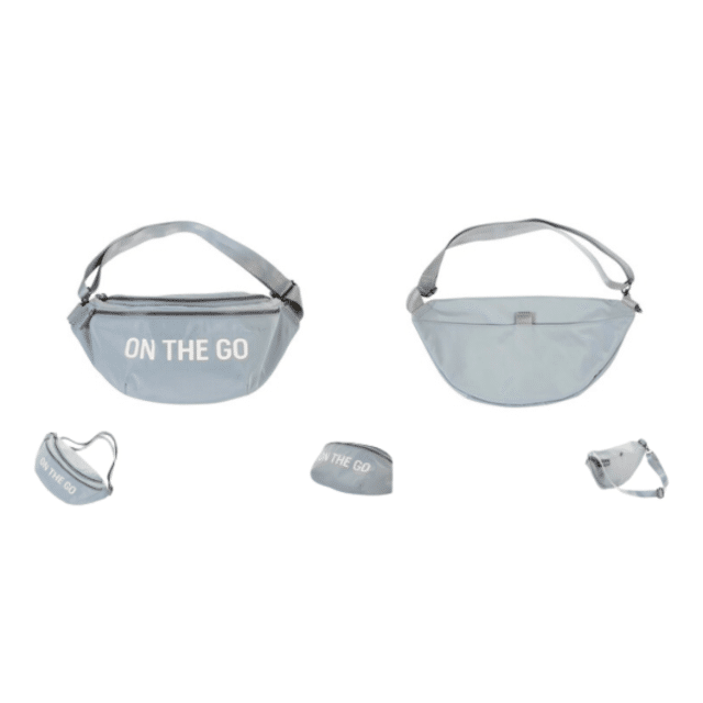 Banana Bag grau Umhängetasche Brusttasche Reise Bauchtasche Gürteltasche Hüfttasche Verstellbarer Gurt Restposten Mix