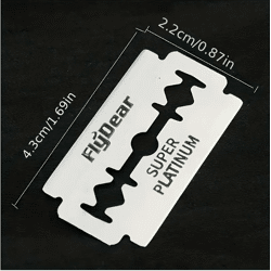 FlyDear Super Platinum Edelstahl-Sicherheitsrasierklingen, 100 Stück, doppelseitig, unparfümiert, für Bart- und Schnurrbartpflege