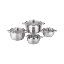 Edelstahl Kochtopfset - Kochtopf Set - Topfset 7 teilig - Induktion geeignet - Töpfe - Kochgeschirr 