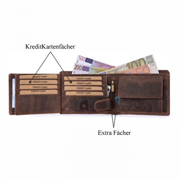 Geldbörse Büffel-Leder