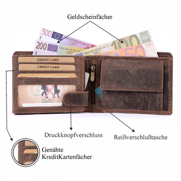 Geldbörse Büffel-Leder