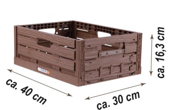 Faltbare Klappbox in Holzoptik - 40 x 30 x 16,3cm