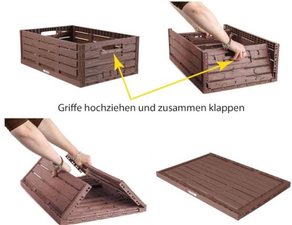 Faltbare Klappbox in Holzoptik - 40 x 30 x 16,3cm