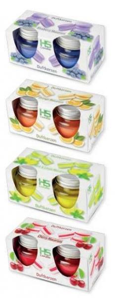 Duftkerzen 2er Pack - 8 Düfte sortiert 