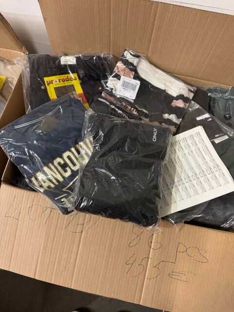 450 € pro Lot (86 Stück) – Markenbekleidung Mix Damen/Herren, A/B/C, Top-Marken, Retourenware