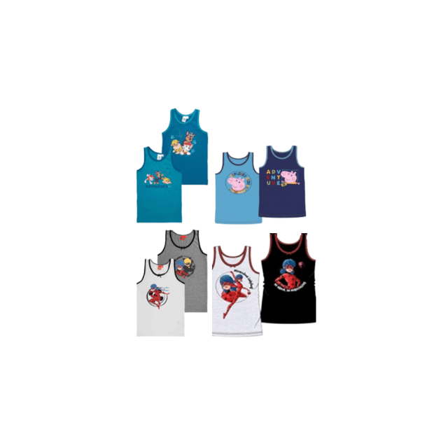 Lizenz Kinder Jungen Mädchen Textilien Unterhemd Top Kids Tanktop Kinderunterwäsche Unterwäsche Restposten Mix (2er pack)