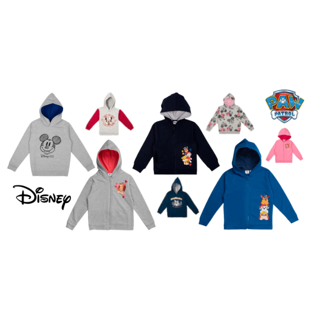Lizenz Kinder Sweathoodie und Sweatjacke Sweatshirt Hoodie Pullover Jacke Oberteil Kids Jungen Mädchen Restposten Mix