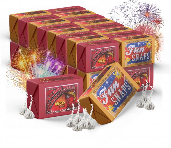 1000x Knallerbsen - Fun Snaps Feuerwerk Silvester Kat. F1 Display wie Knallteufel Knaller f&uuml;r Jugendlichen & Kinder Jugendfeuerwerk (1000x)