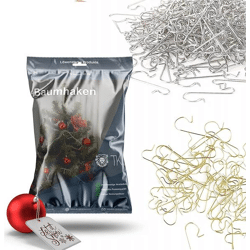 100x Haken Weihnachtsbaum Baumhaken Gold & Silber Aufhänger Kugelaufhänger für Christbaumkugel, Weihnachtskugeln, Aufhänger in S Form f