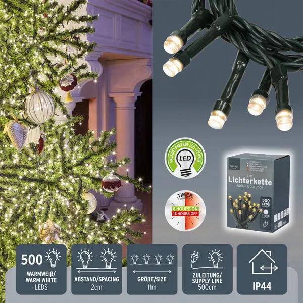 11m Lichterkette mit 500 strahlenden LEDs - Ideale Beleuchtung f&uuml;r jeden Anlass