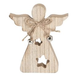 12cm Hoher Holz Schutzengel - Handgefertigte Spirituelle Dekoration