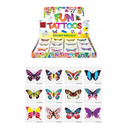 12er Set Mini Schmetterling Tattoos, 4cm - Wasserfeste temporäre Tattoos für Kinder & Partys