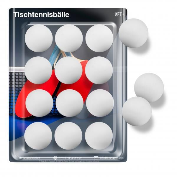 12x Tischtennisb&auml;lle Ball B&auml;lle wei&szlig; Set Tischtennisball 40 mm Ping Pong f&uuml;r Training & Wettkampf - Tischtennis Indoor & Outdoor (12x)