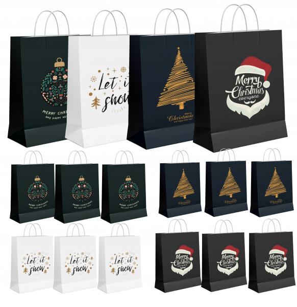 12x XXL Weihnachtstaschen Weihnachten Geschenkt&uuml;ten Weihnachtst&uuml;te Geschenktaschen f&uuml;r Geschenke (12x Geschenkt&uuml;ten