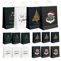 12x XXL Weihnachtstaschen Weihnachten Geschenktüten Weihnachtstüte Geschenktaschen für Geschenke (12x Geschenktüten