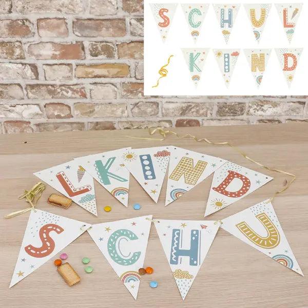 150cm Bunte Lernmotiv-Girlande, Deko f&uuml;r den Schulanfang
