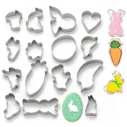 16er Set Ausstechformen Hase Ostern - Backen Osterhase Keksausstecher & Ausstechform & Ausstecher & Backform für Plätzchen (16er Set)
