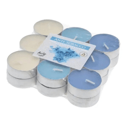 18 Duft-Teelichter Anti-Tabak, Geruchsneutralisierend, Schrumpffolie