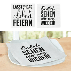 20er-Pack Servietten mit Sprüchen, 4 Zoll, 2 Designs – Ideal für Events