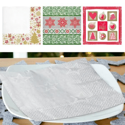 20er Pack Weihnachtsservietten mit sortierten Motiven - Festliche Tischdeko