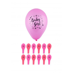 23 cm rosa Baby-Mädchen-Luftballons, Partydekoration für Geburt und Taufe