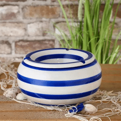 23cm Großer Maritimer Sturmaschenbecher - Windfester Aschenbecher im Seeklima-Stil