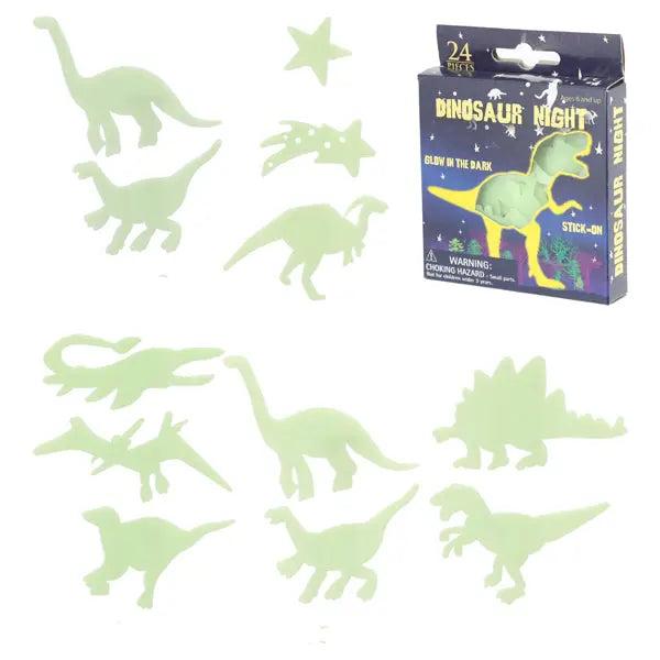 24er Set Wandsticker Dino, leuchtend im Dunkeln, leicht anzubringen, abl&ouml;sbar, kinderfreundlich