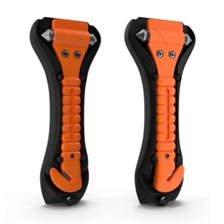 2er Notfallhammer Set Nothammer - mit Gurtschneider - Gurtmesser - Hammer Sicherheitshammer bei Unfall für Auto, Pkw, LKW