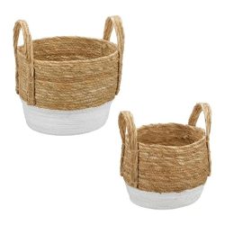 2er Set Aufbewahrungskörbe mit Henkeln - Robuste und Stilvolle Körbe für Zuhause und Büro