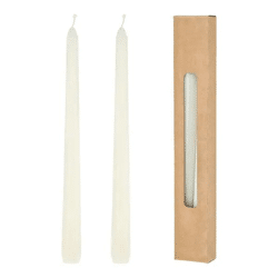 2er Set Creme Stabkerzen, 25 cm Hoch – Stilvolle Tischdekoration