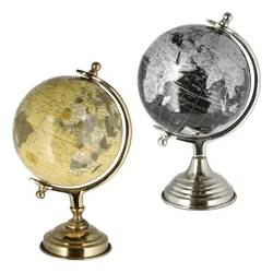 2er Set Glänzende Deko-Globen, Höhe 28 cm - Elegante Weltdekore