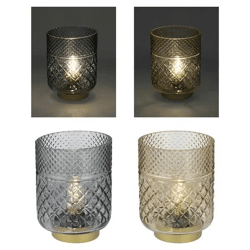 2er Set Helle Kristallglas-LED Leuchten, 17 cm Hoch - Strahlende Beleuchtung