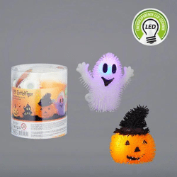 2er Set LED Zottelfiguren für Halloween, ca. 8cm – Gruselige Deko
