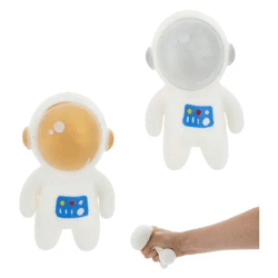 Set of 2 squeeze balls Spaceman, 12 cm high, stress relief toy, soft, durable, space theme