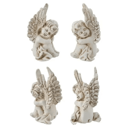 2er Set Sitzende Engel, Dekorative Miniaturfiguren, Höhe ca. 9 cm