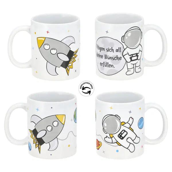 2er-Set Spaceman Becher, 300ml, 9,5cm - Astronauten-Design