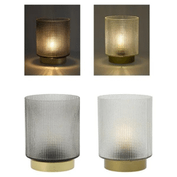 2er Set stylische kleine Glas-LED-Leuchten, 15 cm hoch - Moderne Beleuchtung