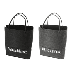 2er-Set Wäschetaschen mit Sprüchen, 40x45x25cm - Praktisch & Unterhaltsam